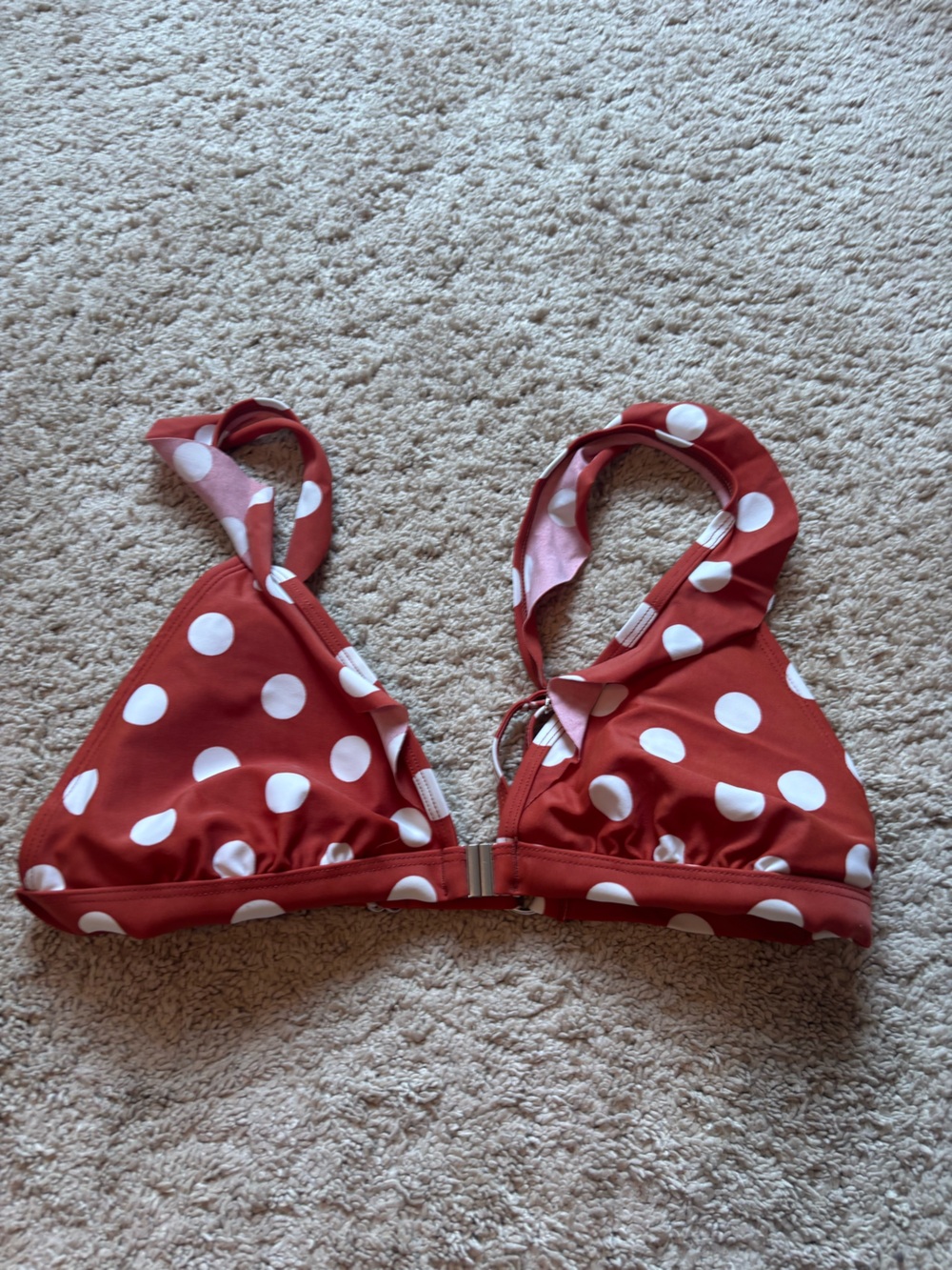 Xhilaration Red and White Polka Dot Kids Bikini Top